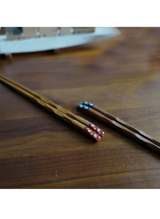 SOWUGI 2 Pair Natural Wooden Chopsticks Sets Reusable Classic Style Chop Sticks  - Image 4