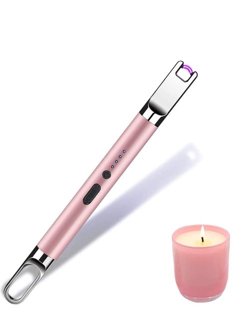 DMG Arc Lighter, Reusable USB Arc Lighter with Safety Lock Windproof Flameless Candle Lighter for BBQ, Gas Stove, Camping, Kitchen, Party Fireworks (pink)