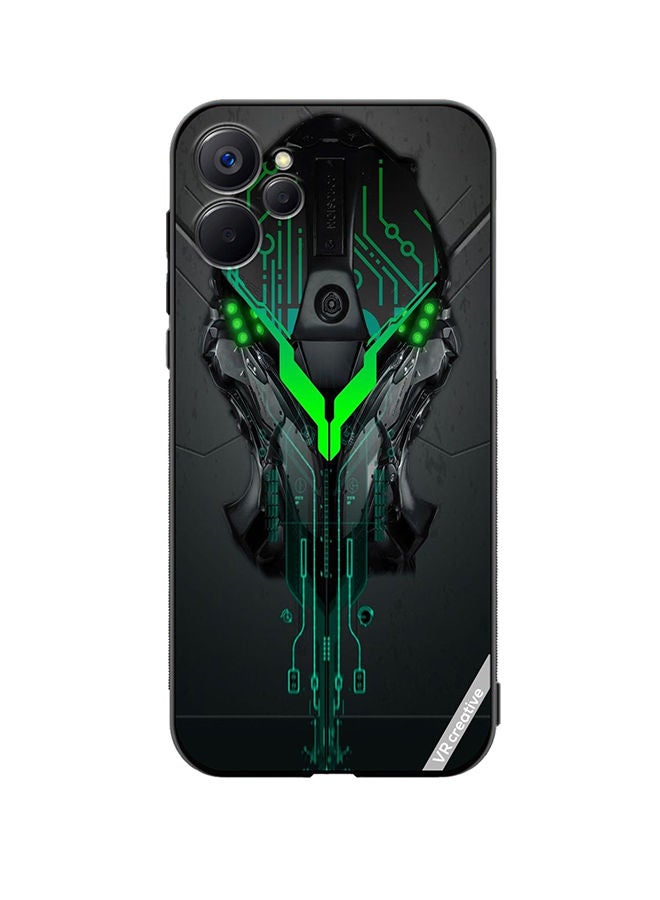 VR CREATIVE غطاء حماية لهاتف Realme 9i 5G بتصميم شعار متعدد الألوان - Image 1