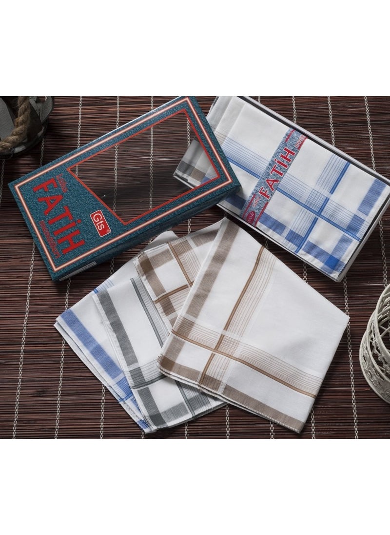 Rozet Tekstil Rosette Textile Boxed Fabric Handkerchief 40X40 cm Dozen 12 Pieces 