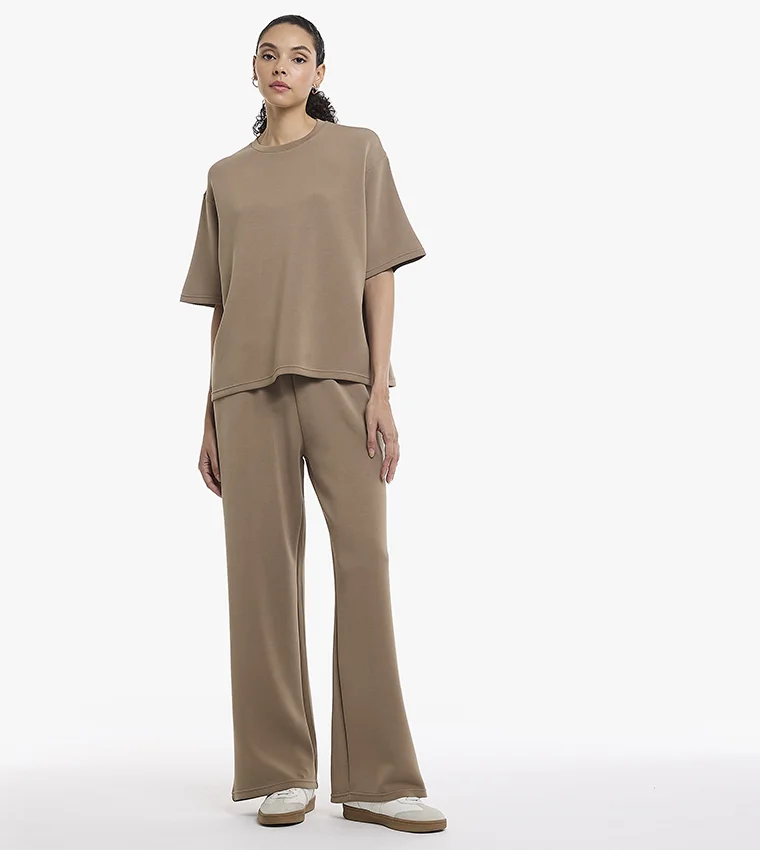 بي سي بي جي BCBG Modal Poly Round Neck T Shirt