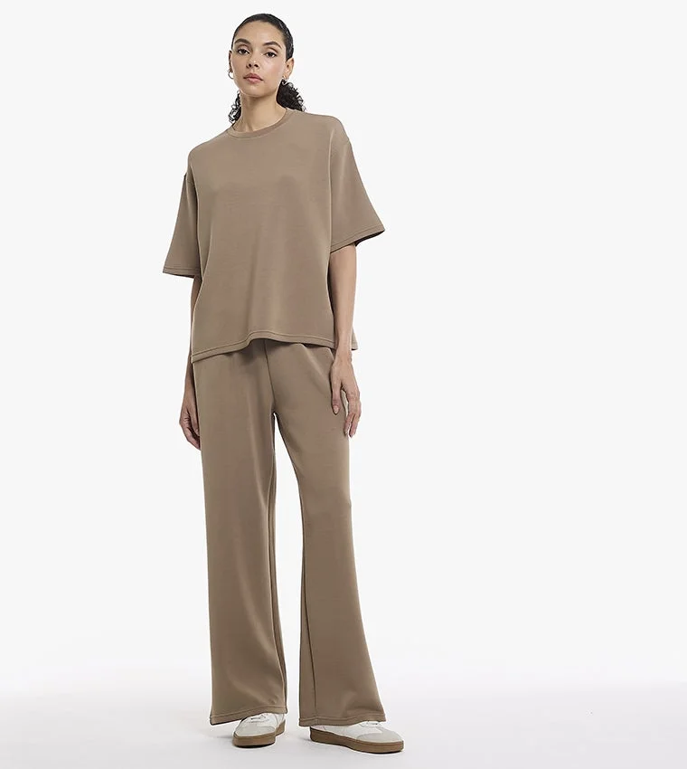 بي سي بي جي BCBG Modal Poly Round Neck T Shirt