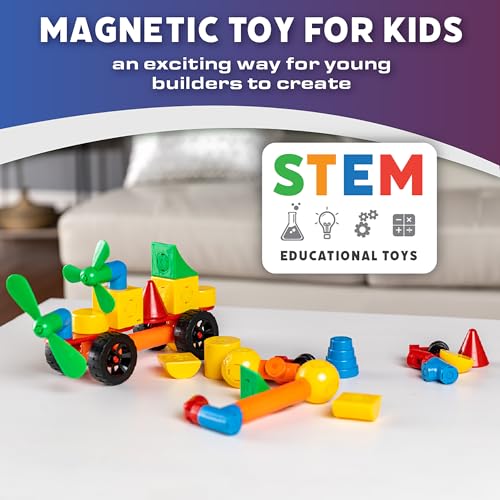 POPULAR PLAYTHINGS Mag Builder Building Set Magnetic Vehicle Toy for Kids Imagination and Creative Play Crazy Shapes Gift for Children 40 Pieces - Image 5