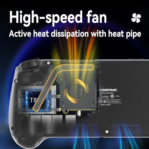 MOUJI RG556 Retro Handheld Game Console 5.48-inch Touch AMOLED Screen Unisoc T820 Android 13 OS pre-Install Games 8GB LPDDR4X Built-in 128G+256G SD Card WiFi Video Games Player(Black) - Image 3
