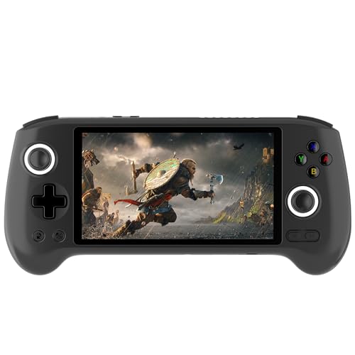 MOUJI RG556 Retro Handheld Game Console 5.48-inch Touch AMOLED Screen Unisoc T820 Android 13 OS pre-Install Games 8GB LPDDR4X Built-in 128G+256G SD Card WiFi Video Games Player(Black) - Image 1