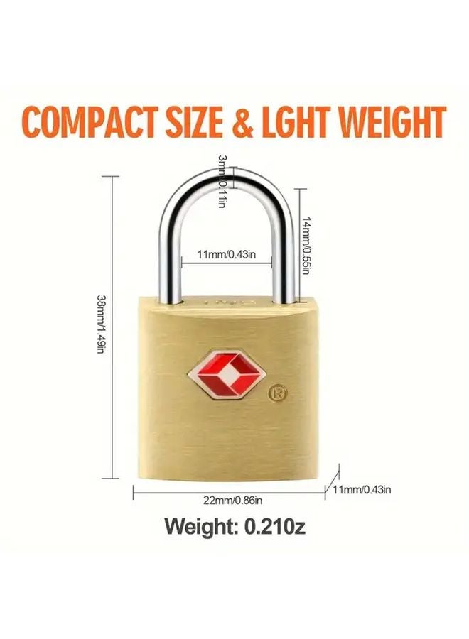 2 TSA Approved Travel Luggage Locks With Keys Compact Anti Theft Security For Suitcases - Image 3