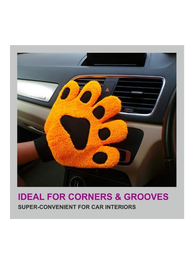 2-Pcs Car Wash Mitt Scratch Free，Cleaning Products Five-Finger Car Washing Gloves Soft Coral Fleece Auto Body Scratch-Free Detailing Cleaning Glove Thicken Bear Paw Wash Mitt Clean Multiple uses - Image 3