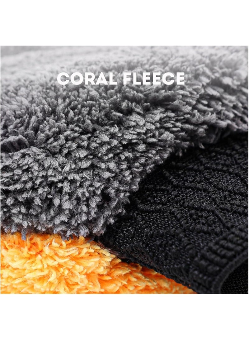 2-Pcs Car Wash Mitt Scratch Free，Cleaning Products Five-Finger Car Washing Gloves Soft Coral Fleece Auto Body Scratch-Free Detailing Cleaning Glove Thicken Bear Paw Wash Mitt Clean Multiple uses - Image 5