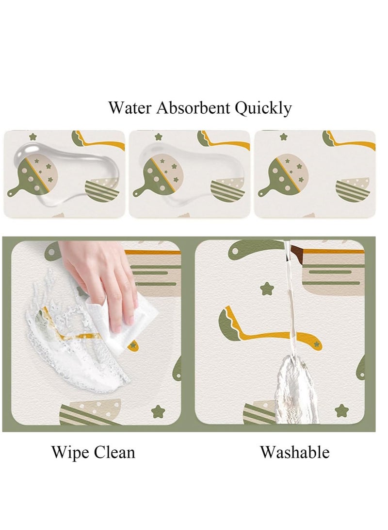 Barakah Dish Drying Mat, Kitchen Drying Pad, Counter Top Drying Mat, Diatom Mud Dishes Drying Mat, Absorbent Household Kitchen Placemat, Quick-Drying Non-Slip Drain Mat for Dining Room, Kitchen Counter - Image 3