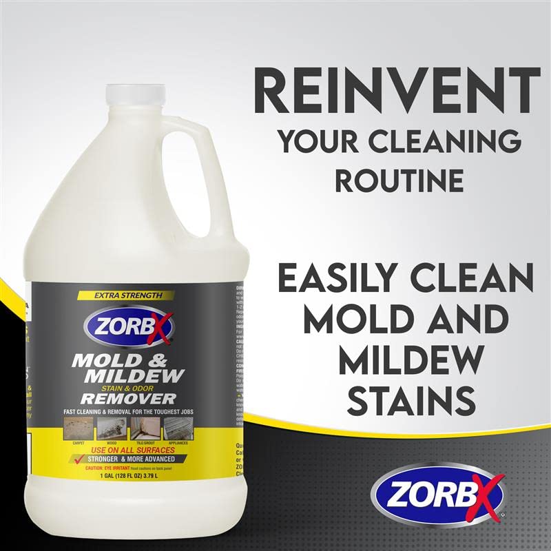 ZORBX Extra Strength M&M Remover and Cleaner - Bleach Free Cleaner Spray - Scrub Free Formula - All Purpose Odor Remover for Carpet, Bathroom, Walls, Wood, Shower and Car - 128 FL Oz - Image 4