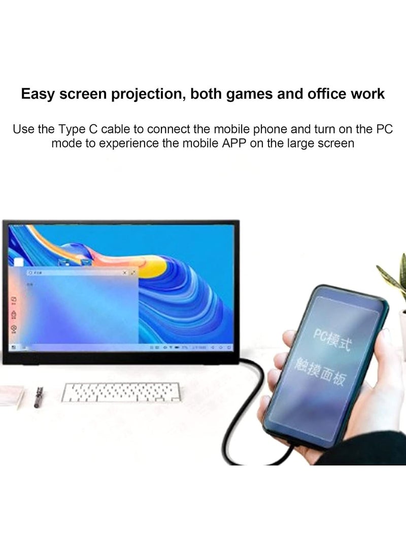 GGOOT Portable Monitor, 15 inch Second Dual Computer Display with Speaker and Stand, IPS FHD Travel Screen Second Extender Mobile Double Monitors for Laptop PC Phones Tablet and Gaming  - Image 3