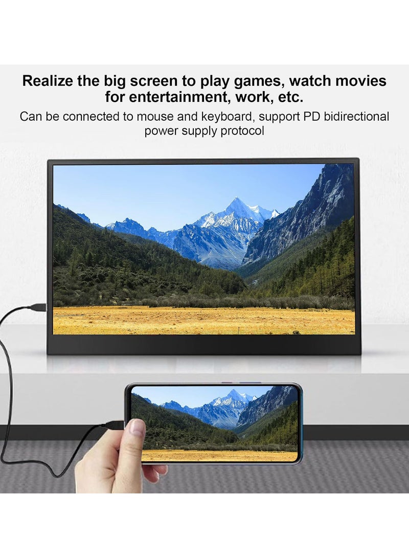 GGOOT Portable Monitor, 15 inch Second Dual Computer Display with Speaker and Stand, IPS FHD Travel Screen Second Extender Mobile Double Monitors for Laptop PC Phones Tablet and Gaming  - Image 2