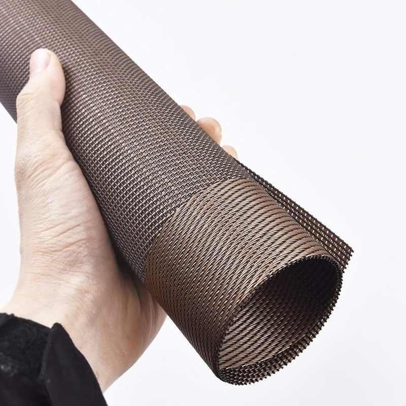 P-Plus International Placemat, Set of 8, Crossweave Vinyl Woven Table Mats, Insulation Washable Table Mats Set (Brown) - Image 4