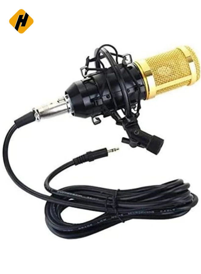 HuHa Microphone,Live Sound Card & BM800 Suspension Microphone Kit Broadcasting Recording Condenser Microphone Set Intelligent Volume Audio Mixer Sound Card for Computer PC Live Sound  - Image 4