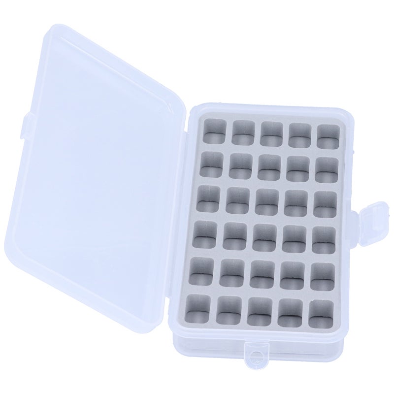 Sewing Spool Organizer: 30-Spool Capacity, Transparent Window, Portable - Sturdy Reusable Plastic Bobbin Box Organizer for Sewing Craft Storage - Image 1