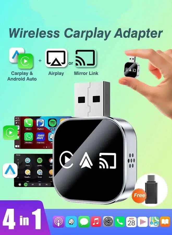 3-in-1 Wireless Carplay Adapter,apple carplay wireless Smart Mirror Link Carplay Android Auto AirPlay USB carplay Dongle iPhone carplay Adapter Wired Carplay To Wireless Plug And Play Car play - Image 1