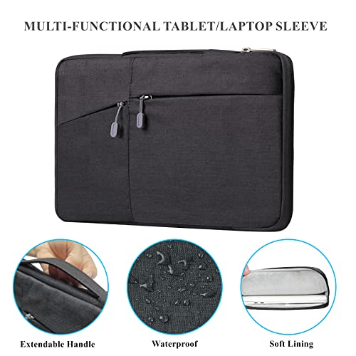 Megoo 10inch Laptop Sleeve Case for Microsoft Surface Go 4/3/2 10.5", Samsung Galaxy Tab A9+/A8/S9 11"/S9 FE 10.9", iPad Pro 11"/Air 10.9",Carry Case with Handle for 9"-11" Chromebook Tablet(Black) - Image 2