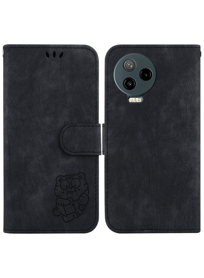 زبون جراب لهاتف Infinix Note 12 2023 / 12 Pro 4G جراب هاتف من الجلد المنقوش بنقشة نمر صغير - Image 1