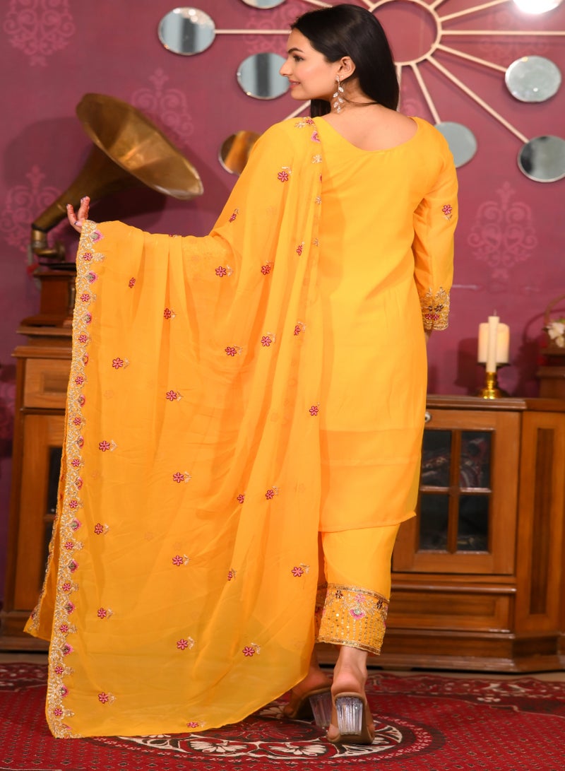 Super Asian "Elegant Fox Georgette Sequence Embroidered Top, Pants & Dupatta Set – Stylish & Comfortable" - Image 4