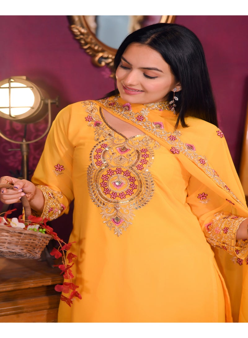 Super Asian "Elegant Fox Georgette Sequence Embroidered Top, Pants & Dupatta Set – Stylish & Comfortable" - Image 5