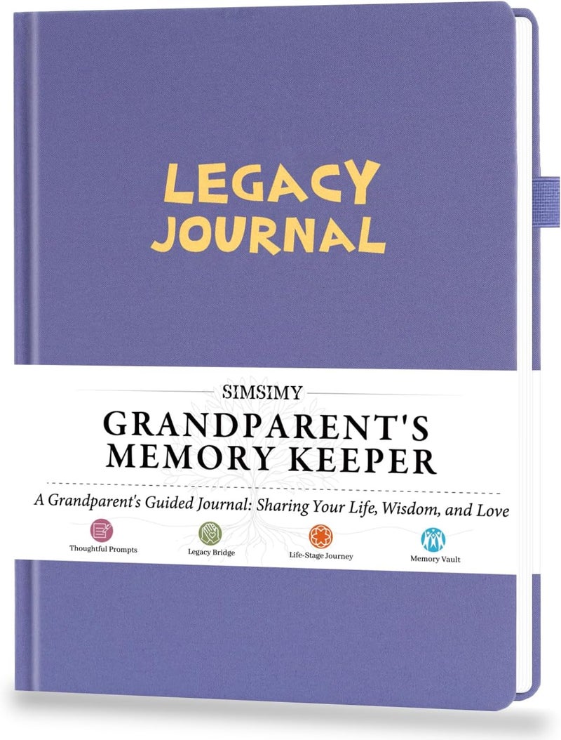 SIMSIMY Grandparent's Life Story Journal, Grandparents Memory Keepsake Legacy Journal with Prompt Questions, Linen Hardcover Book Heirloom Birthday Gift for Nana, Grandma, Grandpa, Parents, A5 - Image 1