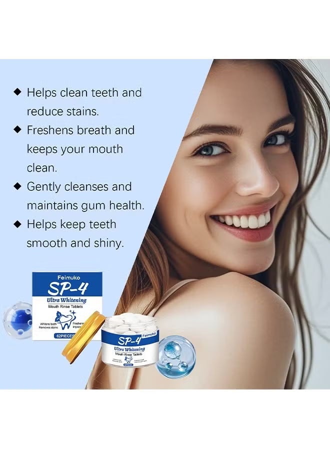 Feimuko Mouth Rinse Tablets Clean Teeth Long-Lasting Freshness | Portable Travel Pack No Need to Rinse Fresh Breath | Post-Meal Oral Care Portable Candy Tablets Suitable for Office and Travel - Image 2