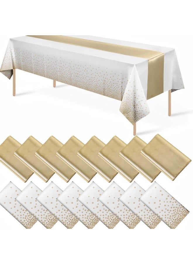 كينجمازي مجموعة 5 قطع بتصميم أنيق: غطاء طاولة من PEVA المقاوم للماء والاتساخ مع شراشف طاولة أنيقة - مثالي للحفلات والتجمعات - Image 1