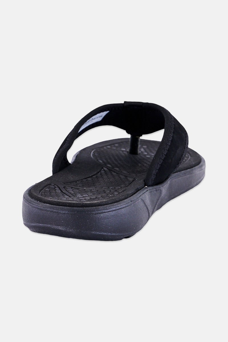 REFRESH Men Brand Logo Slip On Slippers, Black - Image 2