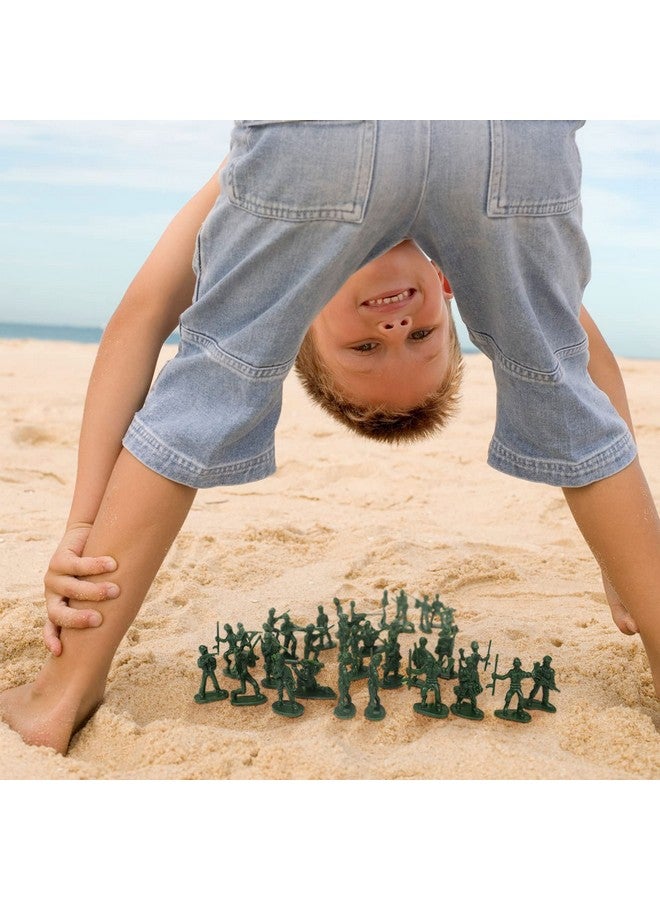 HAPTIME HAPTIME 100-Piece Green Toy Soldiers - 12 Poses, Detailed and Balanced Mini Army Men - Perfect for Pretend Play, Educational Projects, Cake Decorations, and Military-Themed Parties - 1 Inches Tall  - Image 2