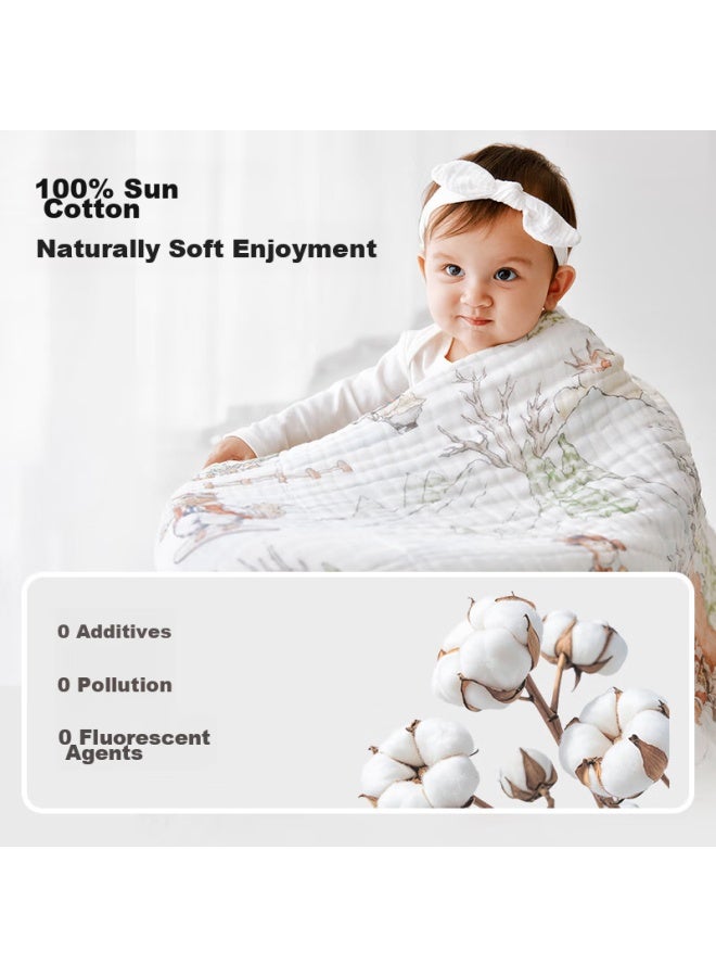 Bubble Tree Newborn Six-layer Gauze Bath Towel, Baby Ultra-soft 100% Pure Cotton Children's Bath Towel, All Seasons, 120*120cm - Image 3