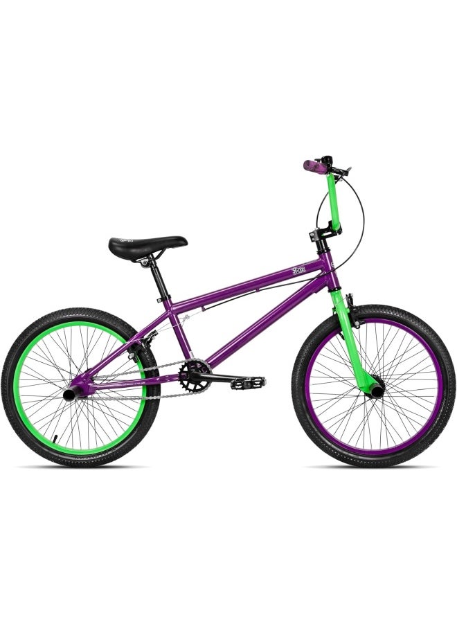 Spartan 20" Joker BMX Bicycle Line for Kids - Youth and Beginner-Level to Advanced Adult Riders - 20-Inch Wheels - Steel Frame - Pruple Colors  - Image 2