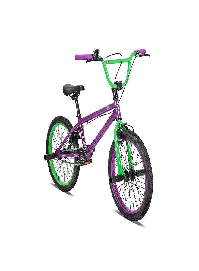Spartan Joker BMX 20-Inch Bike | 20 Inch Wheel Size | Single Speed | Adjustable Seat | Purple Color - Image 2