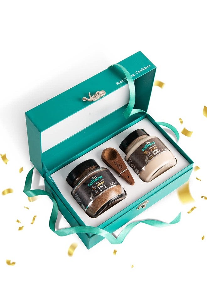 mCaffeine Body Polishing Rakhi Gift Kit Set for Sister/Bhabhi with Body Scrub & Body Butter | Premium Set for Women | Gift Box for Anniversary, Birthday, Valentine, Raksha Bandhan & All Occasions & Skin Types - Image 1
