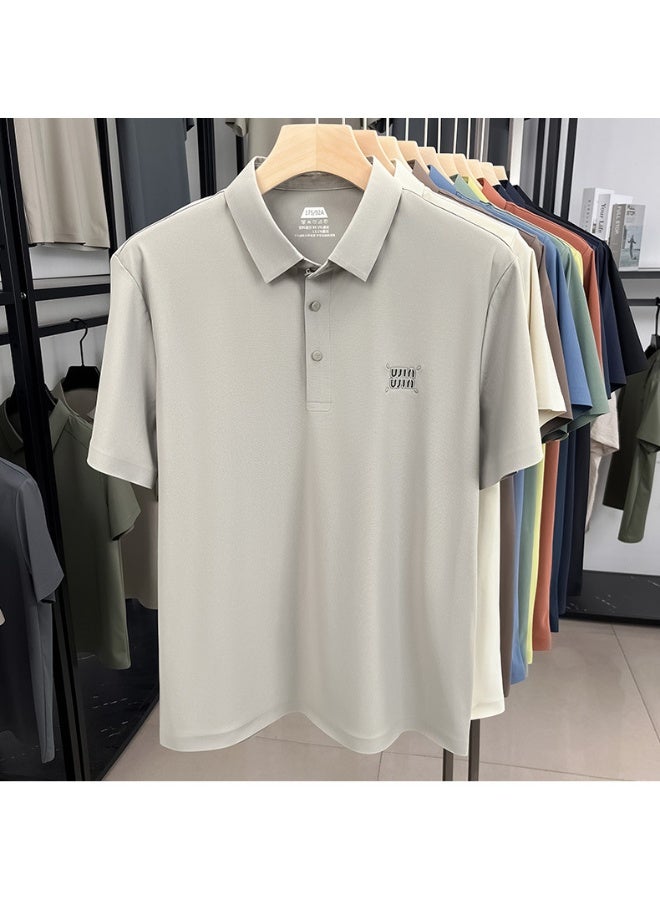 Uji High-End Short Sleeve Polo Shirt for Middle-Aged Men Casual Turn-down Collar Seamless Comfortable Summer Half Sleeve Top - Image 2