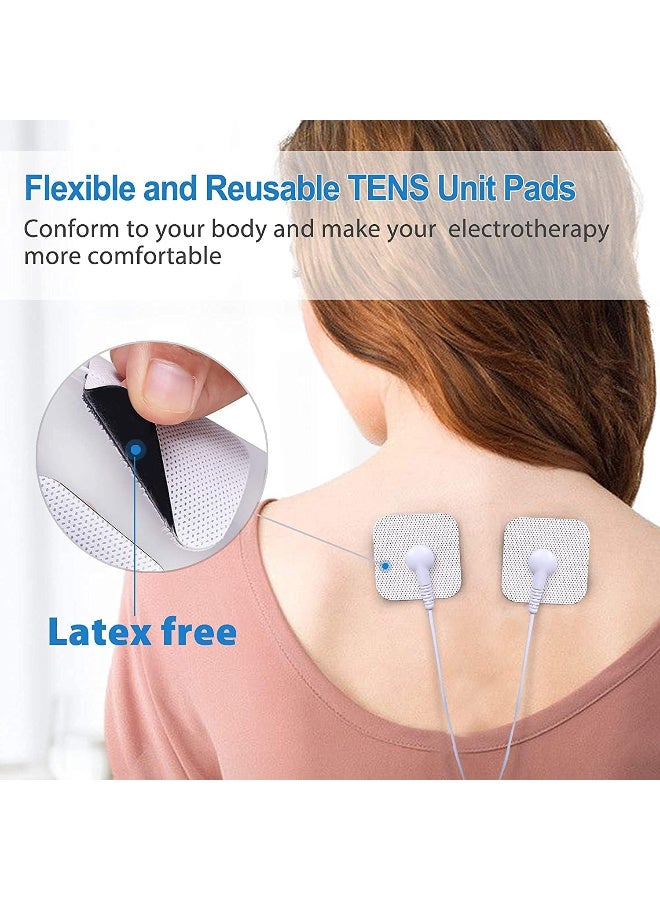 جُودِيَّة عدد 20 لاصقة أقطاب لجهاز TENS بحجم 5×5 سم لأجهزة العلاج الرقمي TENS وEMS، لاصقات تدليك للجسم مقاس 2×2 بوصة مع موصلات سناب 3.5 مم - Image 3