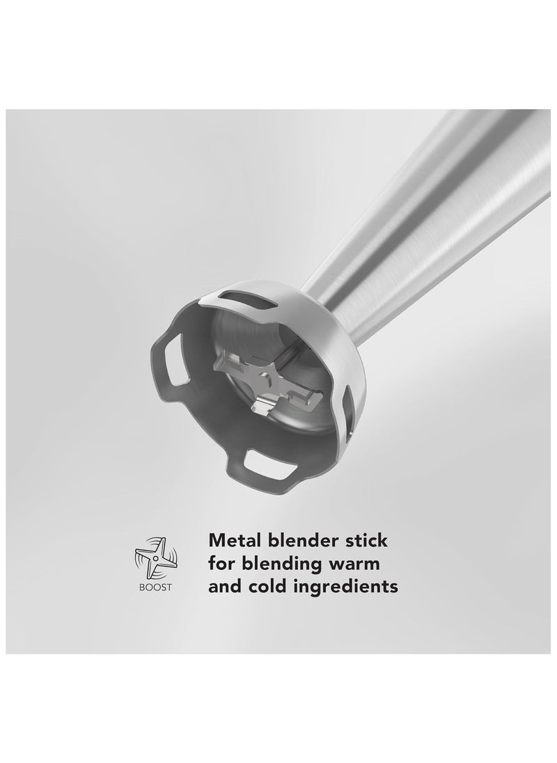 Carrera CARRERA 1000W Stick Blender, 4-in-1 Hand Blender & Grinder – Stainless Steel, Full Copper DC Motor, Turbo, LED Display, For Soups, Smoothies, Chutneys, Baby Food – CRR453, 2-Year Warranty  - Image 3