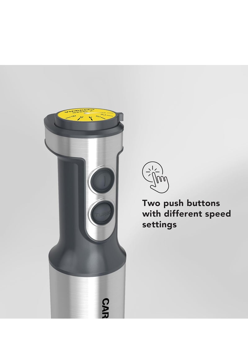 Carrera CARRERA 1000W Stick Blender, 4-in-1 Hand Blender & Grinder – Stainless Steel, Full Copper DC Motor, Turbo, LED Display, For Soups, Smoothies, Chutneys, Baby Food – CRR453, 2-Year Warranty  - Image 5