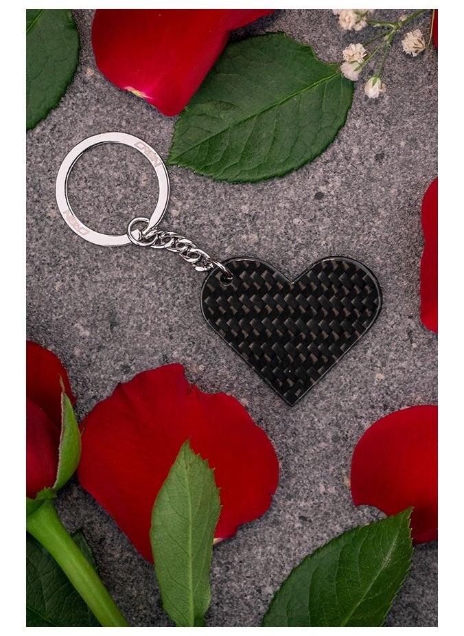 crbn - Real Carbon Fiber Keychain Twill Heart Shape - Image 1