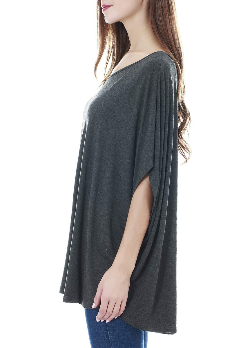 Smallshow Women's Nursing Top Maternity Poncho for Breastfeeding Dim Grey - Image 2