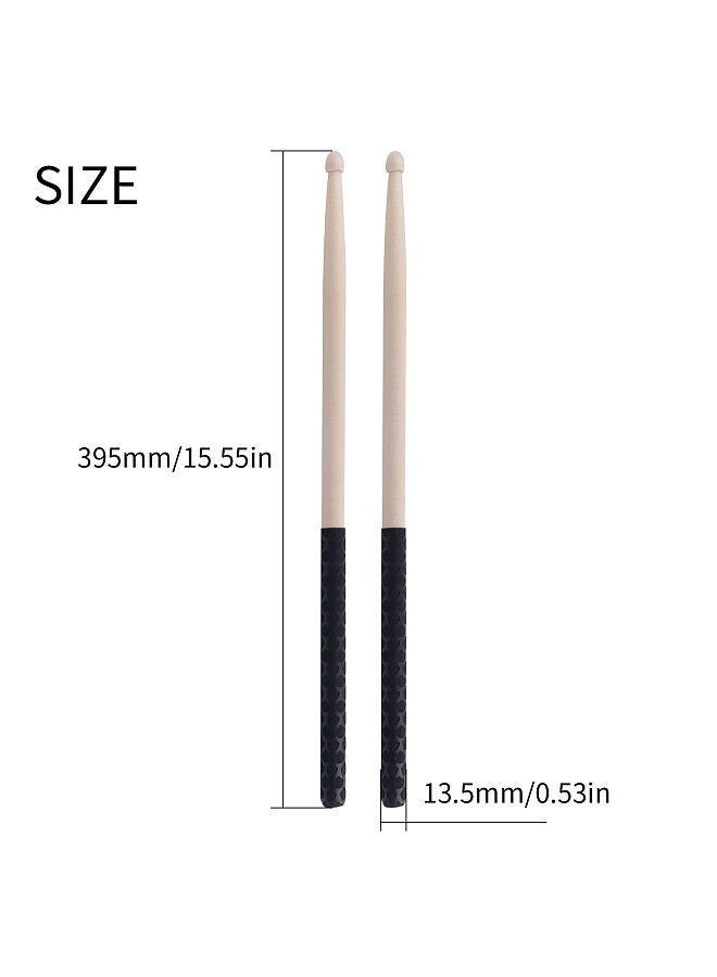 Generic 1-Pair Drumstick 5A  Anti Slip Drumstick Antiskid Drum Sticks Maple Wood Drumsticks Triangular Tip with Non-Slip Wrapped Handle Musical Instrument Drum Set Accessories  - Image 5