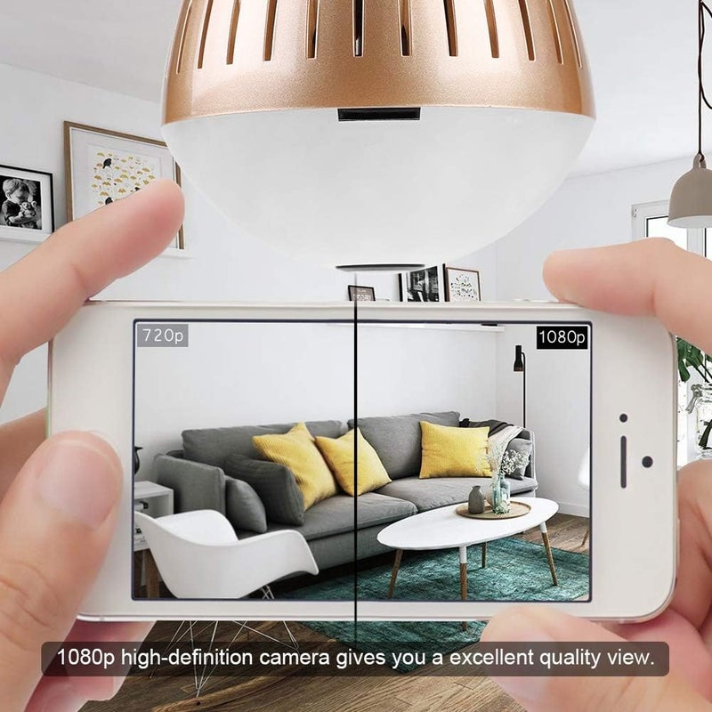 klarako Light Bulb Camera 1080P 360°Panoramic HD WiFi Camera IP Home Security Video Cam with Motion Detection/Night Vision, Support Micro SD Memory Card(Not Included) - Image 3