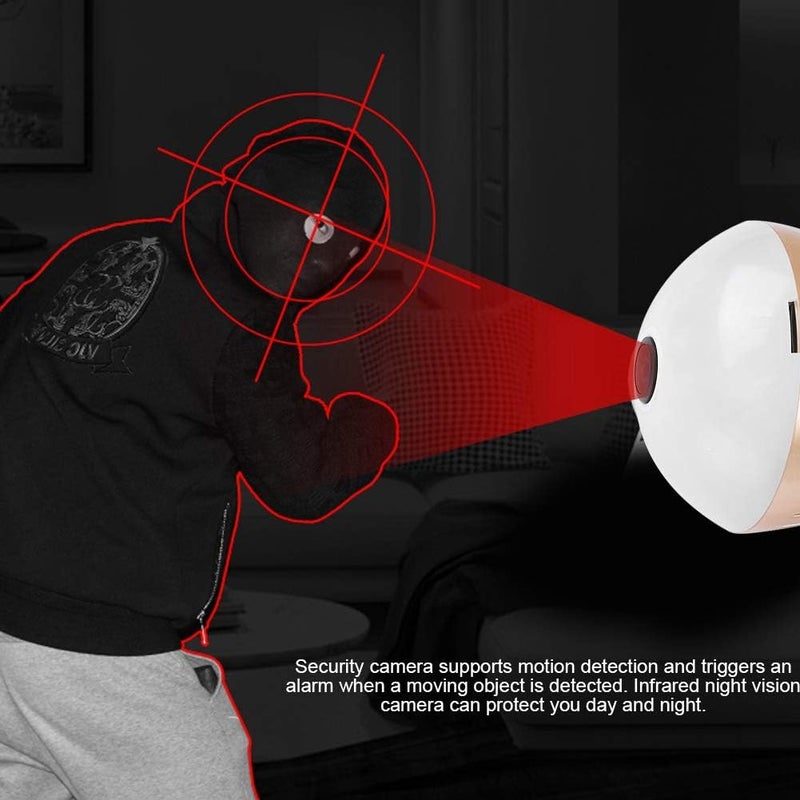 klarako Light Bulb Camera 1080P 360°Panoramic HD WiFi Camera IP Home Security Video Cam with Motion Detection/Night Vision, Support Micro SD Memory Card(Not Included) - Image 5