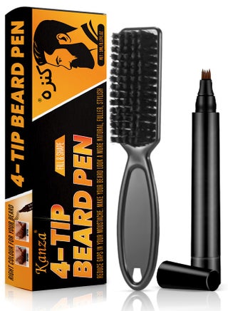 4-Tip Beard Pen (Dark Brown) Beard & Moustache Pen and Beard Brush Combo Set Beard Filler & Shape for Home Travel & Barber Use Exclusively for Men 5ml Pen & Brush - pzsku/Z2828888DB3807591DE43Z/45/_/1703243225/14f84210-e1e8-45d7-8247-43e9019f3cba
