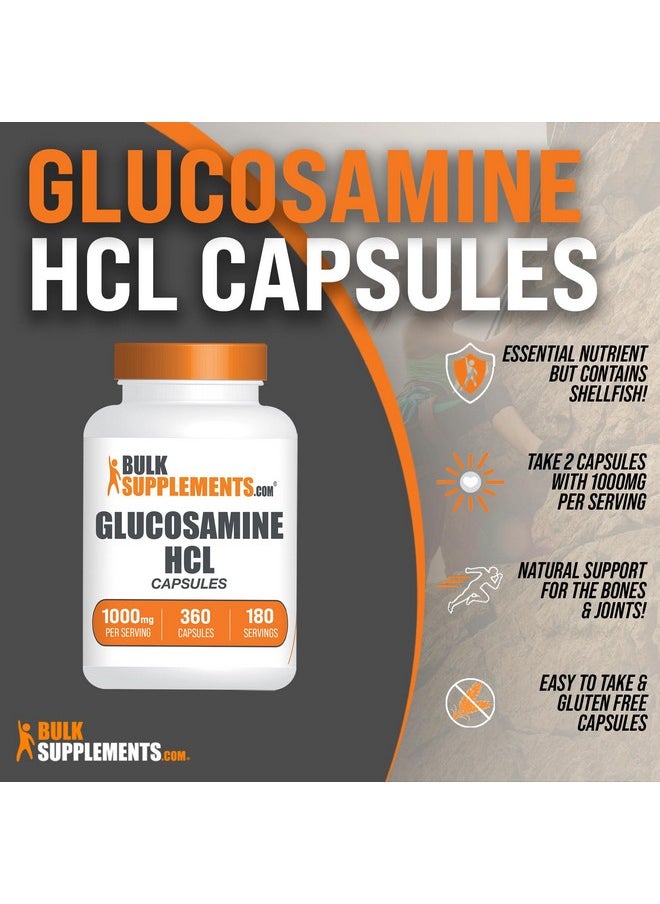 بالك سابلمنتس كبسولات الجلوكوزامين هيدروكلوريد من BulkSupplements.com - الجلوكوزامين 1000 مجم، مكمل الجلوكوزامين، كبسولات الجلوكوزامين - مكملات المفاصل، خالية من الجلوتين، كبسولتان لكل وجبة، 360 كبسولة  - Image 2