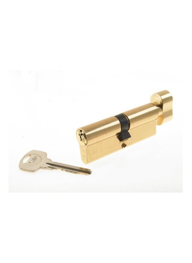 Yale - Yale Cylinder Double Euro Profile Key + Knob 60mm (30+30) Polished Brass - Image 1