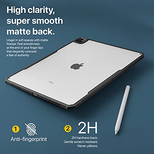 TineeOwl iPad Pro 11 inch Case 2022, 2021, 2020 & 2018 (4th, 3rd, 2nd & 1st Generation) Ultra Thin Matte Clear, Supports Apple Pencil Wireless Charging, Absorbs Shock (Black/Matte Back) - Image 2