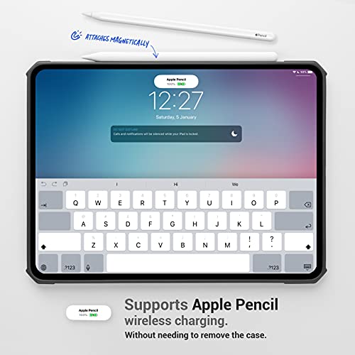 TineeOwl iPad Pro 11 inch Case 2022, 2021, 2020 & 2018 (4th, 3rd, 2nd & 1st Generation) Ultra Thin Matte Clear, Supports Apple Pencil Wireless Charging, Absorbs Shock (Black/Matte Back) - Image 3