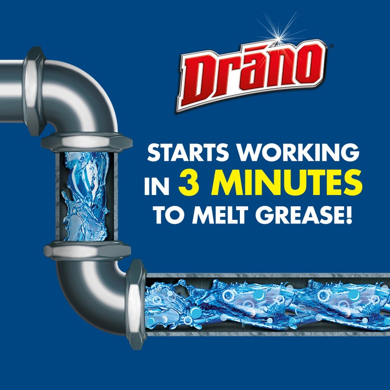 Drano Kitchen Granules Drain Clog Remover and Cleaner, Unclogs blockage from Grease or Cooking Oil, 8.8 oz - Image 2