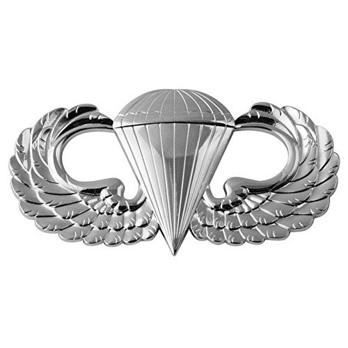 Honor Country Parachutist Silver Metal Auto Emblem - Image 1