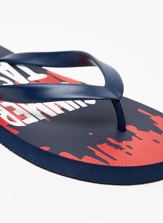 LBL by Shoexpress Men's Slogan Print Slip-On Thong Slippers